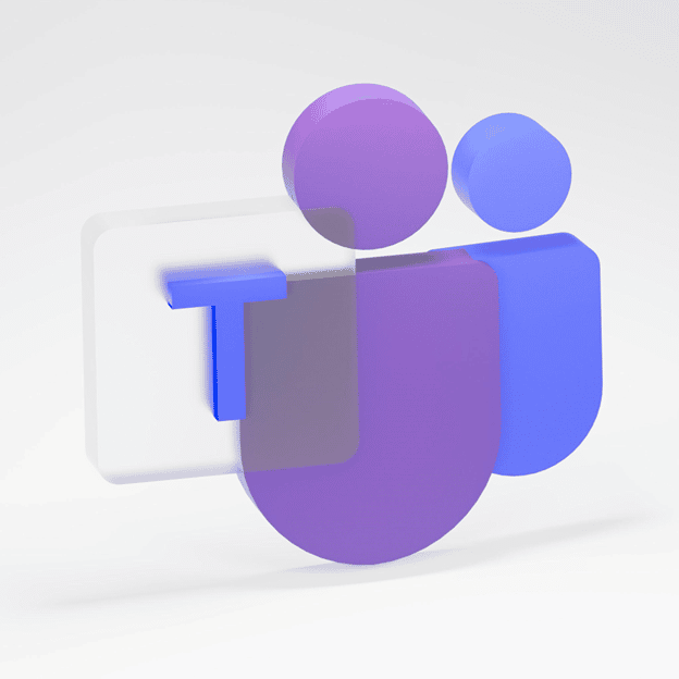 3D rendered icon of Microsoft Teams
