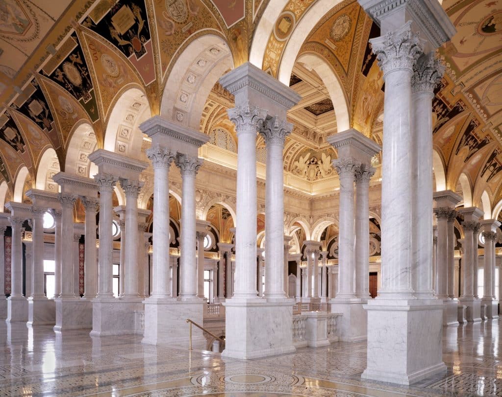 Image of the inside of the Library of Congress