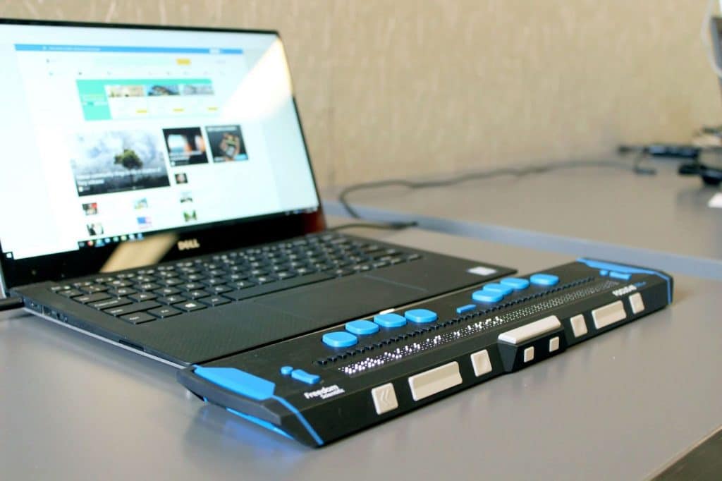 transcription machine connected to a laptop